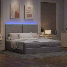vidaXL oszmán ágykeret matraccal Taupe 180x200cm szövet ágy és ágykellék