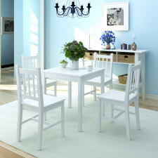 vidaXL Öt darab fehér étkező szett bútor