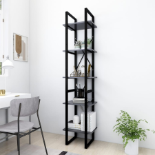 vidaXL ötszintes szürke forgácslap könyvszekrény 40 x 30 x 175 cm bútor