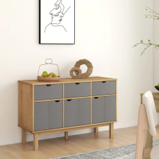 vidaXL OTTA barna és szürke tömör fenyőfa tálalószekrény 114x43x73,5cm bútor