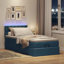 vidaXL Ottomán ágy matraccal Kék 100x200 cm anyagból ágy és ágykellék