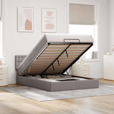 vidaXL Ottomán ágy matraccal & LED-ek Taupe 140x190 cm anyaggal ágy és ágykellék