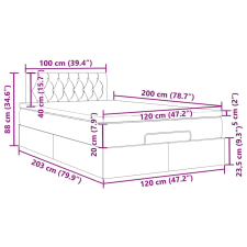 vidaXL Ottomán ágy matraccal sötétbarna 120x200 cm szövet ágy és ágykellék
