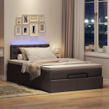vidaXL Ottomán ágy matraccal sötétbarna 120x200 cm szövet ágy és ágykellék