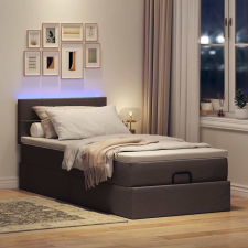 vidaXL Ottomán ágy matraccal sötétbarna 90x200 cm szövet ágy és ágykellék
