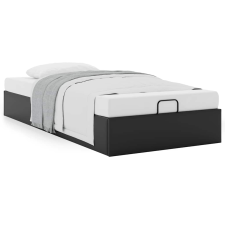 vidaXL Ottomán ágykeret matrac nélkül fekete 100x200 cm műbőr (3310784) ágy és ágykellék