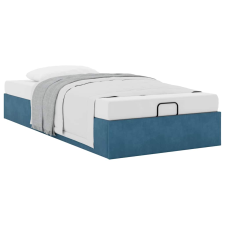 vidaXL Ottomán ágykeret matrac nélkül sötétkék 100x200 cm bársony (3310947) ágy és ágykellék