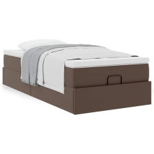 vidaXL Ottomán ágykeret matraccal Barna 100x200cm műbőrrel ágy és ágykellék