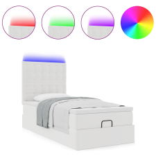 vidaXL Ottomán ágykeret matraccal Fehér 90x200cm műbőrrel (3313831) ágy és ágykellék