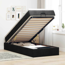vidaXL Ottomán ágykeret matraccal fekete 100x200cm szövet ágy és ágykellék