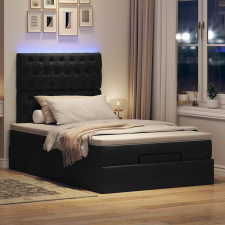 vidaXL Ottomán ágykeret matraccal fekete 120x200cm szövet ágy és ágykellék