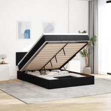 vidaXL Ottomán ágykeret matraccal fekete 140x190cm bársony ágy és ágykellék