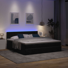 vidaXL Ottomán ágykeret matraccal fekete 180x200cm bársony ágy és ágykellék