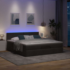 vidaXL Ottomán ágykeret matraccal fekete 180x200cm szövet ágy és ágykellék