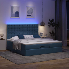 vidaXL Ottomán ágykeret matraccal Kék 180x200cm anyaggal ágy és ágykellék