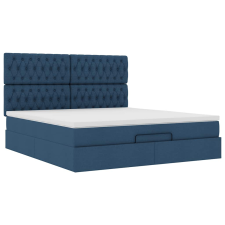 vidaXL Ottomán ágykeret matraccal Kék 180x200cm anyaggal (3313264) ágy és ágykellék