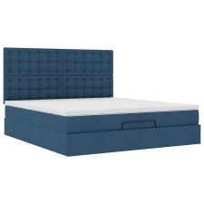 vidaXL Ottomán ágykeret matraccal Kék 180x200cm anyaggal (3313347) ágy és ágykellék