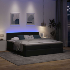 vidaXL Ottomán ágykeret matraccal sötét szürke 160x200cm szövet ágy és ágykellék