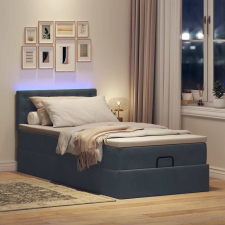 vidaXL Ottomán ágykeret matraccal sötét szürke 80x200cm bársony ágy és ágykellék