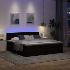 vidaXL Ottomán ágykeret matraccal sötétbarna 180x200cm szövet ágy és ágykellék