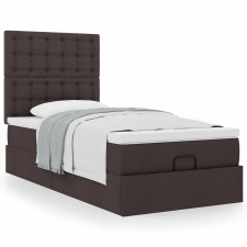 vidaXL Ottomán ágykeret matraccal sötétbarna 90x190cm szövet ágy és ágykellék