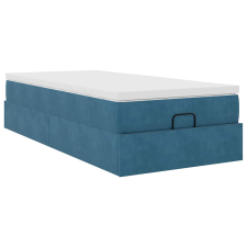 vidaXL Ottomán ágykeret matraccal sötétkék 80x200cm bársony (3311151) ágy és ágykellék