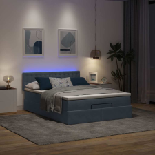 vidaXL Ottomán ágykeret matraccal sötétszürke 140x200cm bársony ágy és ágykellék