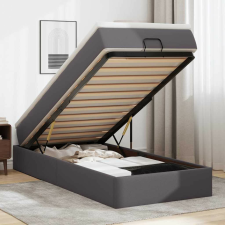 vidaXL Ottomán ágykeret matraccal Szürke 100x200cm műbőrrel ágy és ágykellék