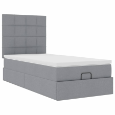 vidaXL Ottomán ágykeret matraccal világosszürke 80x200cm szövet (3313112) ágy és ágykellék