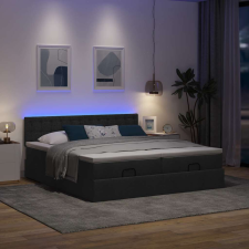 vidaXL Ottomán ágykeret matracokkal Fekete 160x200cm szövet ágy és ágykellék