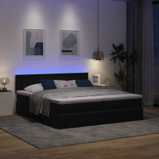vidaXL Ottomán ágykeret matracokkal Fekete 200x200cm bársony ágy és ágykellék