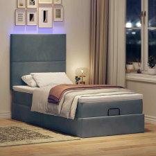 vidaXL Ottomán ágykeret matracokkal sötét szürke 100x200cm bársony ágy és ágykellék