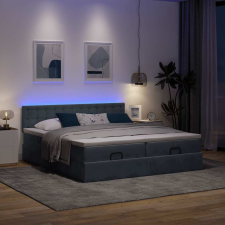 vidaXL Ottomán ágykeret matracokkal sötét szürke 160x200cm bársony ágy és ágykellék