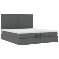 vidaXL Ottomán ágykeret matracokkal Sötét szürke 200x200cm szövet (3313100) ágy és ágykellék