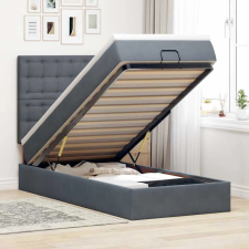 vidaXL Ottomán ágykeret matracokkal sötét szürke 90x190cm bársony ágy és ágykellék
