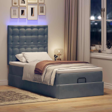 vidaXL Ottomán ágykeret matracokkal sötét szürke 90x200cm bársony ágy és ágykellék