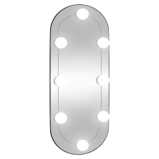 vidaXL ovális üveg falitükör LED fényekkel 25 x 60 cm (3189160) bútor