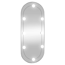 vidaXL ovális üveg falitükör LED fényekkel 30 x 70 cm (3189161) bútor