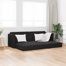  vidaXL Padlókanapé-ágy 200cm Fekete Bársony bútor