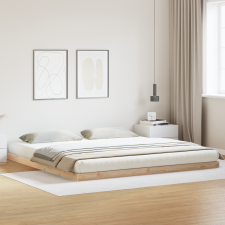 vidaXL Padlószintű Ágykeret Fehér 180x210 cm Tömör Fenyő ágy és ágykellék