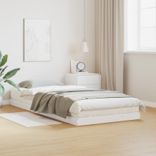 vidaXL Padlószintű Ágykeret Fehér 80x210 cm Tömör Fenyő ágy és ágykellék