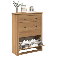 vidaXL Panama tömör fenyőfa cipőtároló szekrény 80 x 35 x 105 cm bútor