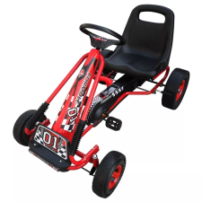 vidaXL Pedálos gokart állítható üléssel piros lábbal hajtható járgány