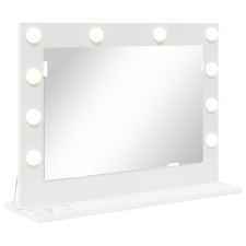 vidaXL pipere tükör LED világítással Fehér 60x45x18 cm (868309) bútor