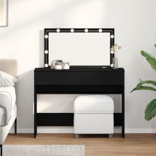 vidaXL pipereasztal LED világítással Fekete tölgy 100x40x120 cm bútor