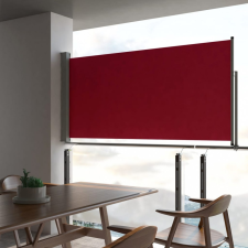 vidaXL Piros behúzható oldalsó teraszi napellenző 120 x 300 cm kerti bútor