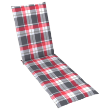 vidaXL piros kockás nyugágypárna (75+105) x 50 x 4 cm kerti bútor