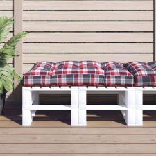 vidaXL piros kockás szövet raklappárna 120 x 80 x 12 cm kerti bútor