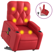 vidaXL piros műbőr dönthető masszázs- és állófotel (3204784) masszázsfotel