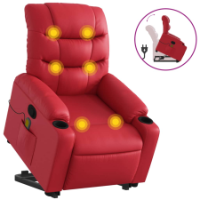 vidaXL piros műbőr dönthető masszázs- és állófotel (3206611) masszázsfotel